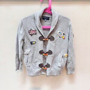 Andy & Evan Gray Space-Themed Toggle Cardigan 100% Cotton Size 5Y